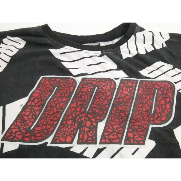 RGSTR Men's XL Large Medium All Over Print Drip Tshirt Black White - Picture 2 of 6